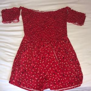 Floral romper with cut off sleeves